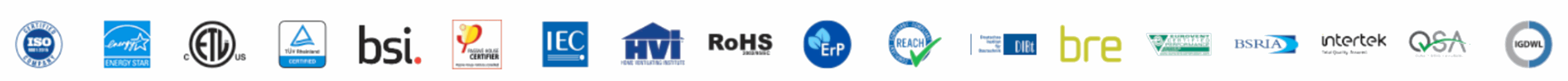 Certificações Blauberg: CE, UL, SA, CCC, RoHS, IEC, ETL, SGS, MET, ISO, ErP, Eurofins